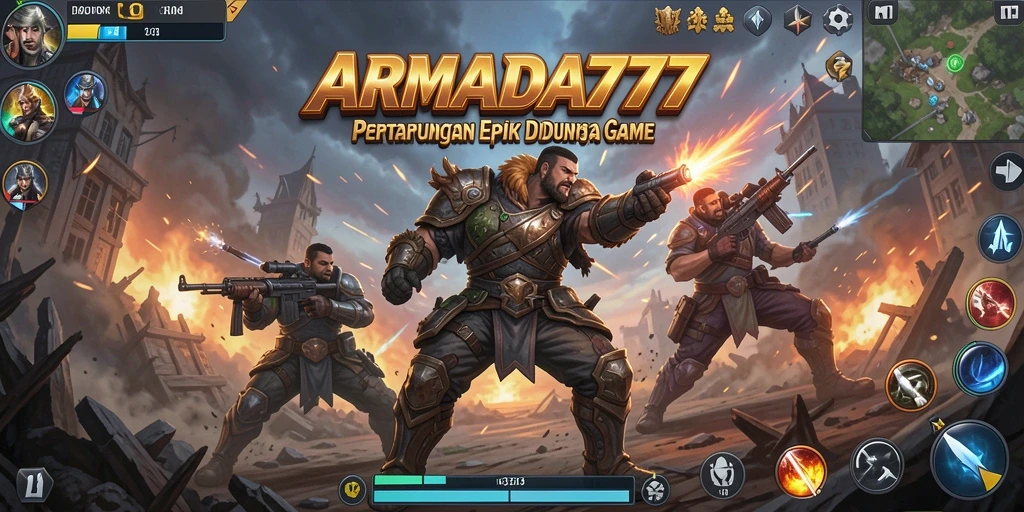 Screenshot gameplay ARMADA777 menampilkan pertarungan yang mendebarkan dengan aksi cepat.