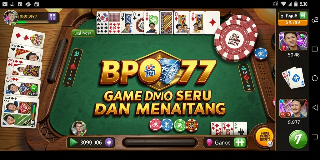 Screenshot BPO777 menampilkan aksi seru dalam permainan Domino.