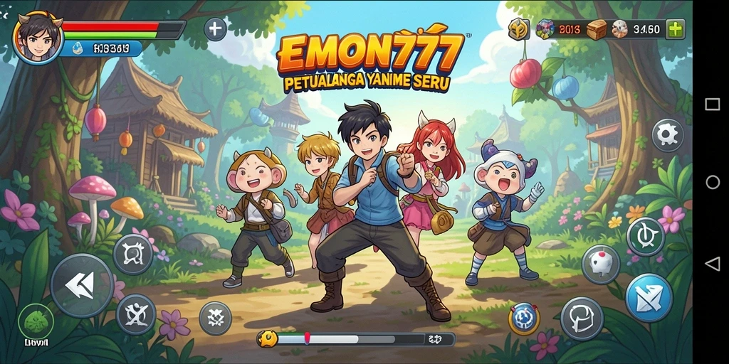 Tangkapan layar dari gameplay EMON777 yang penuh aksi.