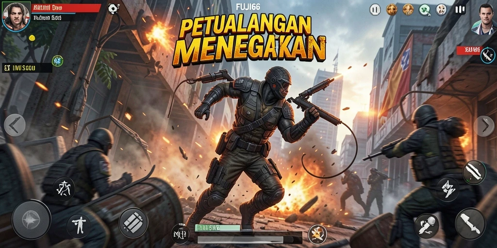 Tampilan menegangkan dari gameplay FUJI66 yang penuh aksi.