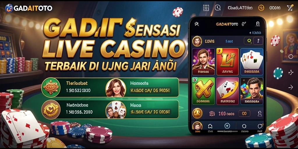 Tampilan gameplay GADAITOTO dengan dealer langsung dan suasana casino nyata.