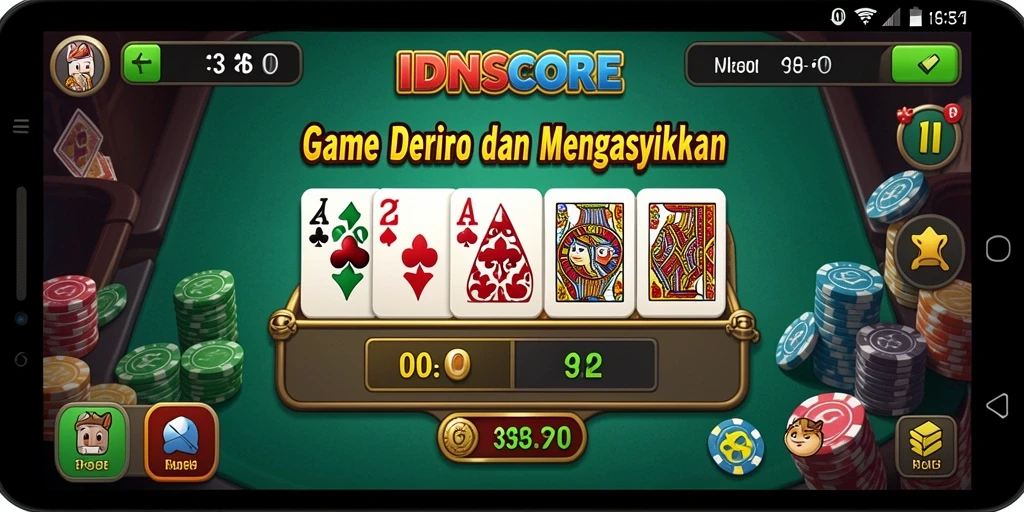 Tangkapan layar IDNSCORE menunjukkan gameplay domino yang menarik.