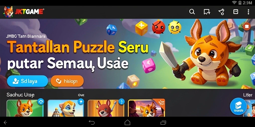 Screenshot gameplay JKTGAME menampilkan tantangan puzzle yang menarik.