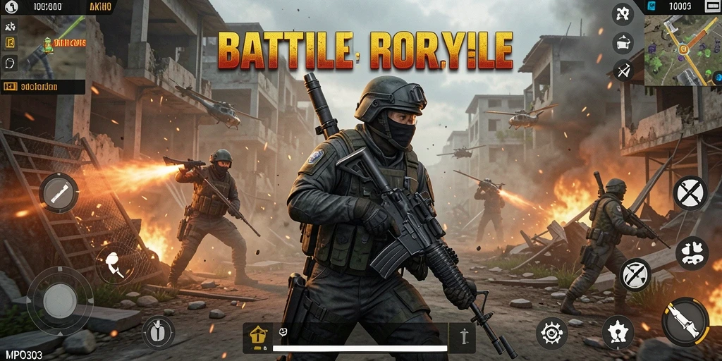 Tampilan gameplay mendebarkan dari MPO303 dalam pertempuran Battle Royale.