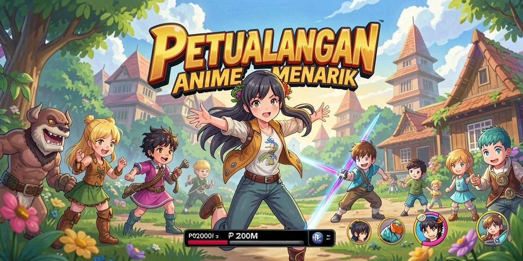 Tampilan gameplay P200M yang penuh aksi dan warna-warni.