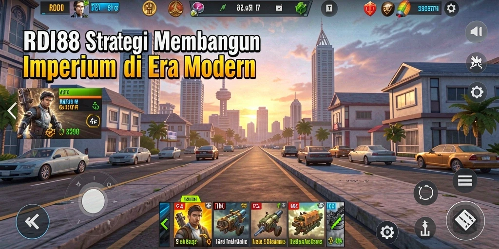 Screenshot RDI88 menampilkan aksi pertempuran strategi yang dinamis.