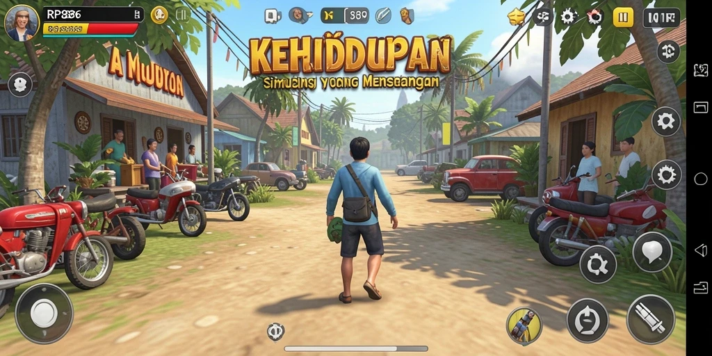 Gameplay seru dan interaktif dalam RP886 yang menampilkan karakter yang dinamis.