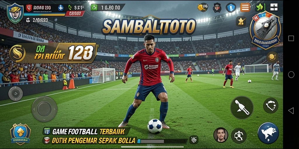 Tampilan gameplay menarik dari SAMBALTOTO dengan aksi sepak bola yang seru.