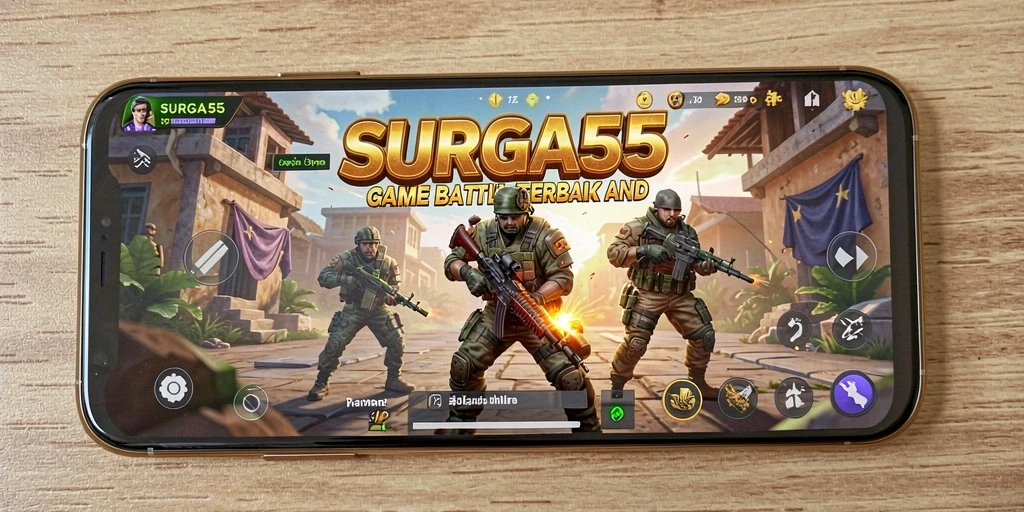 Tampilan gameplay SURGA55 yang mendebarkan dalam pertempuran Battle Royale.
