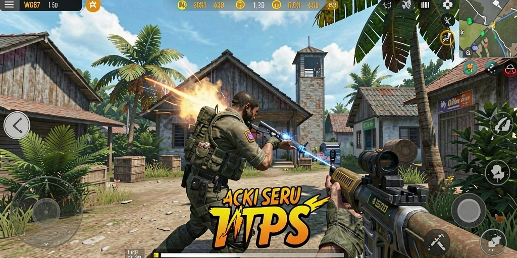 Tampilan menarik dari gameplay WG87 dalam aksi TPS.