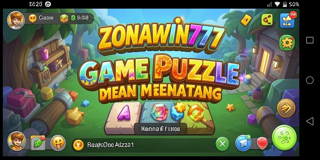 Tampilan gameplay menantang dalam game Puzzle ZONAWIN777.